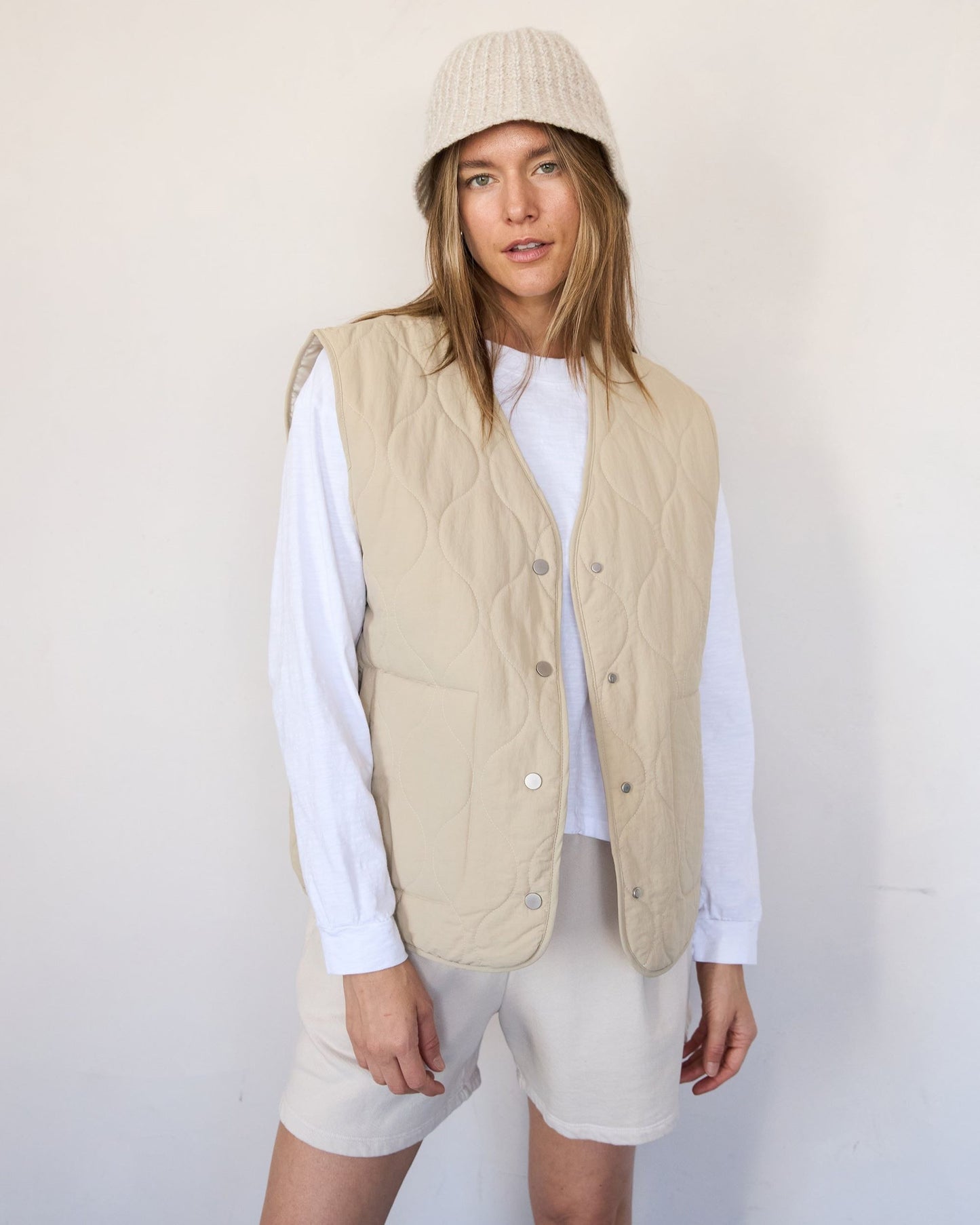 made in korea comfy quilted vest