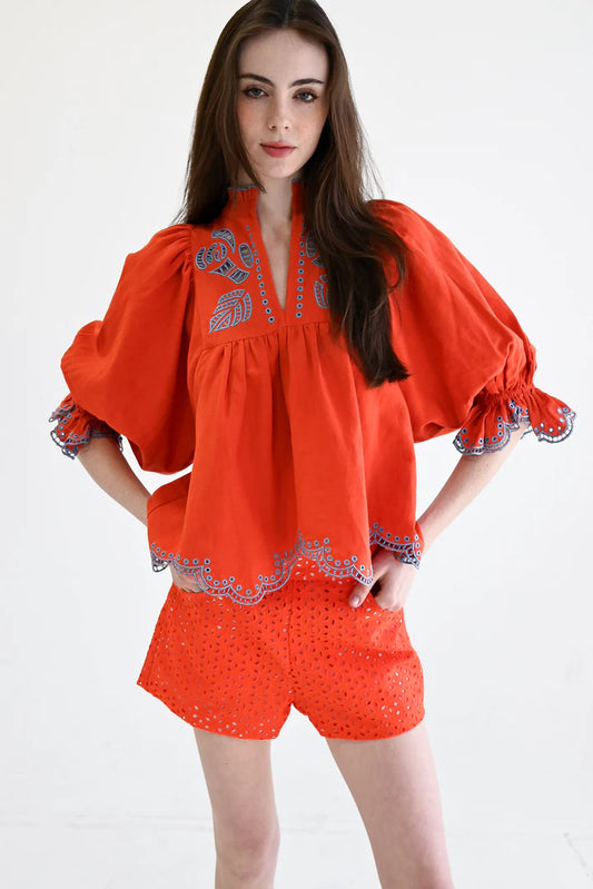 elbow puff sleeves boho top never a wall flower