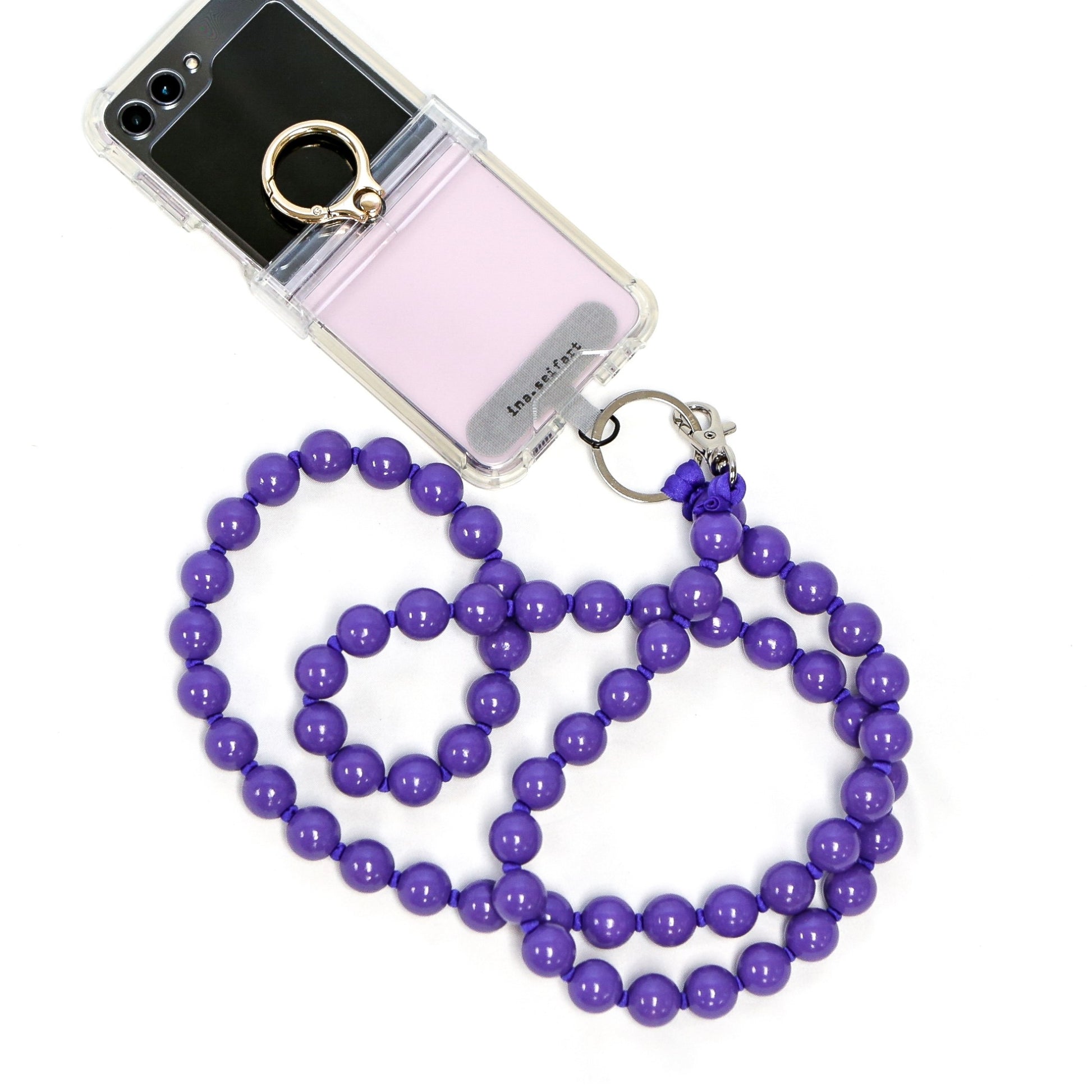 wood bead phone case chain necklace ina seifart beaded phone straps