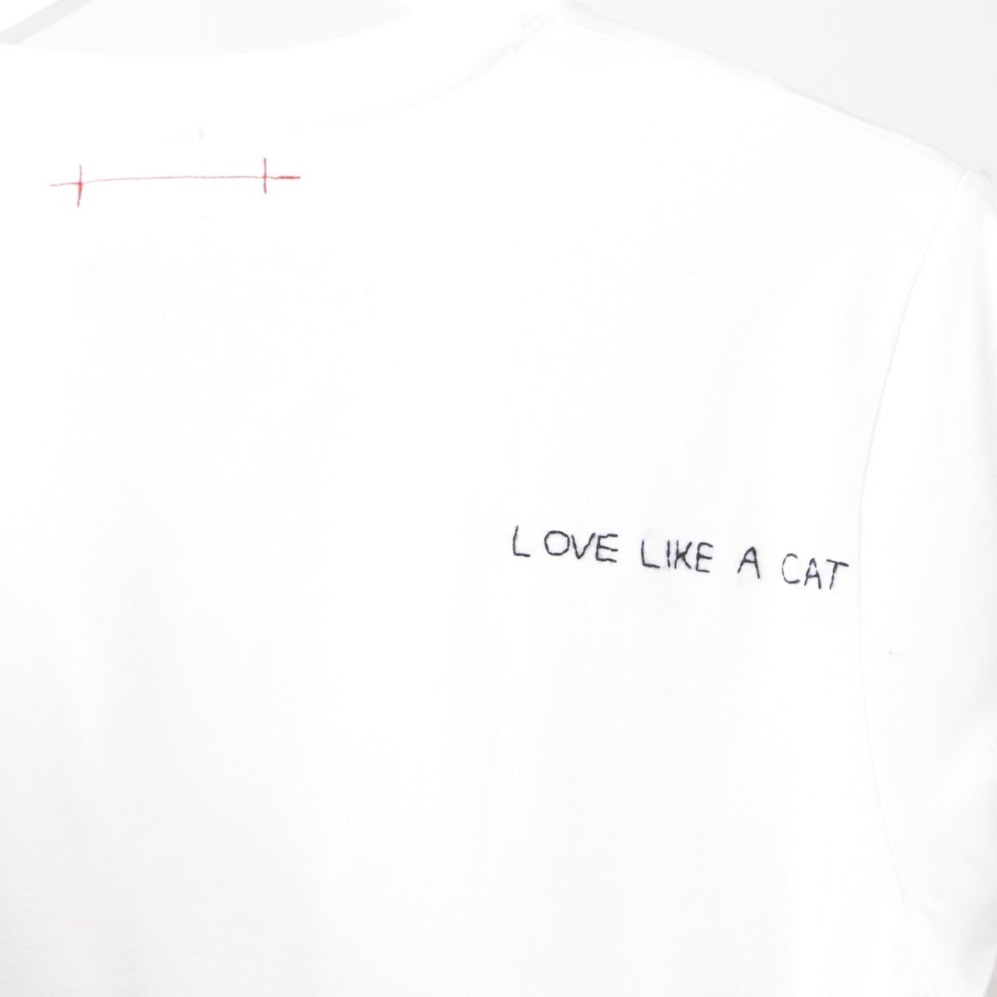 cats with a heart t-shirt love like a cat embroidery short sleeve relaxed fit
