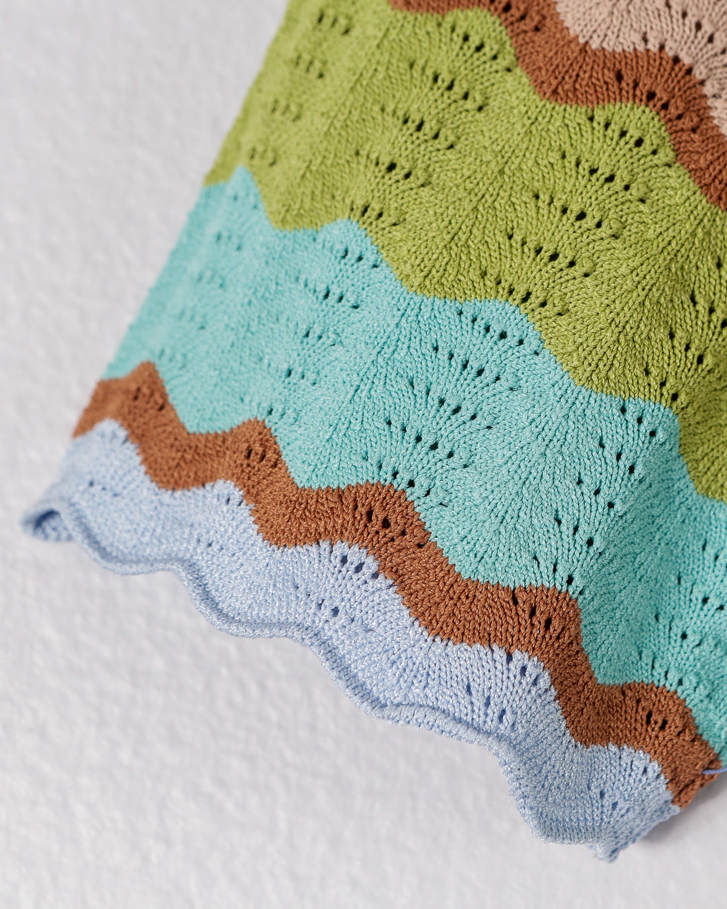 Eyelet Crochet Midi Dress In Multicolor Wave knit