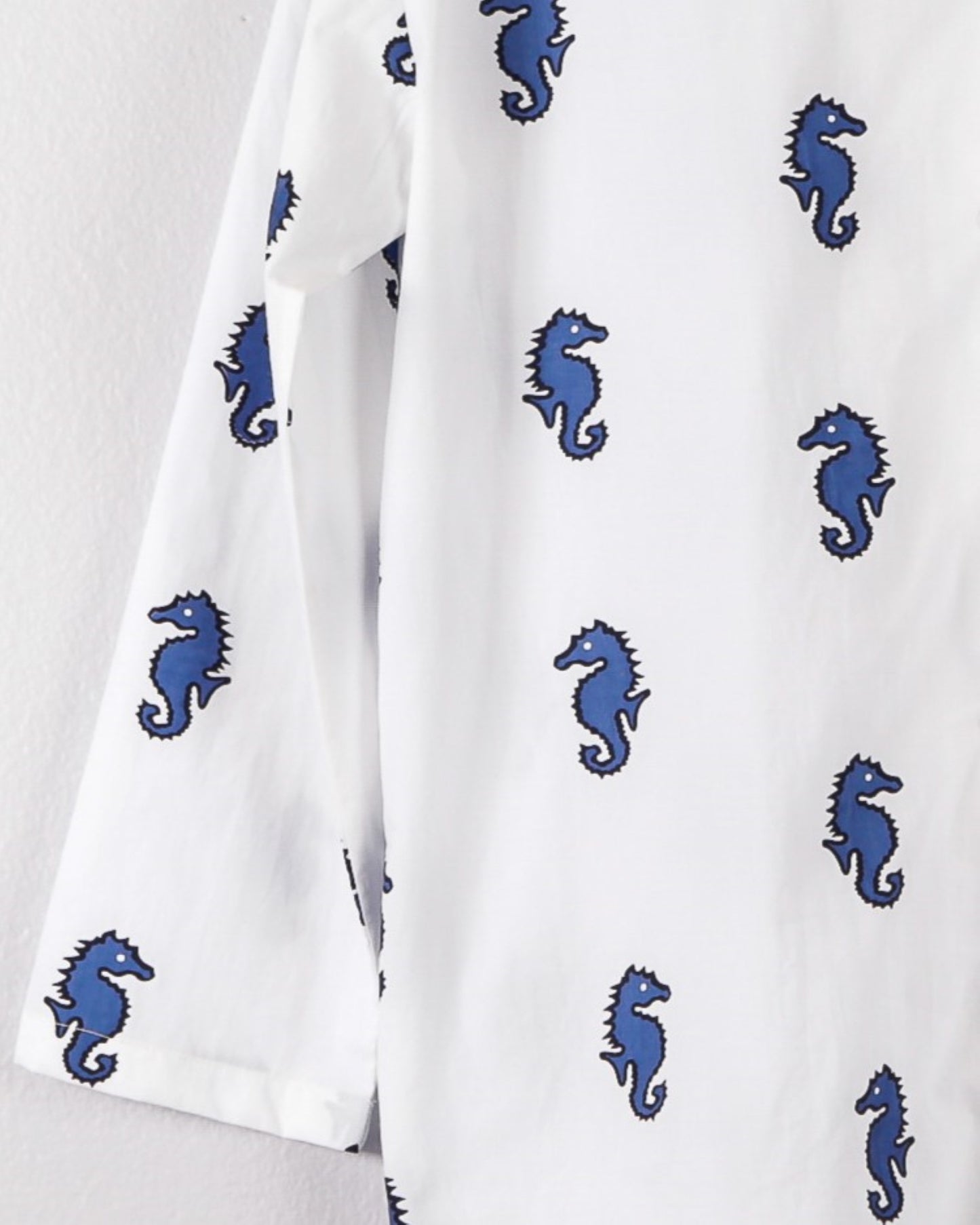 Women's Cotton Nightshirt In Blue Seahorse