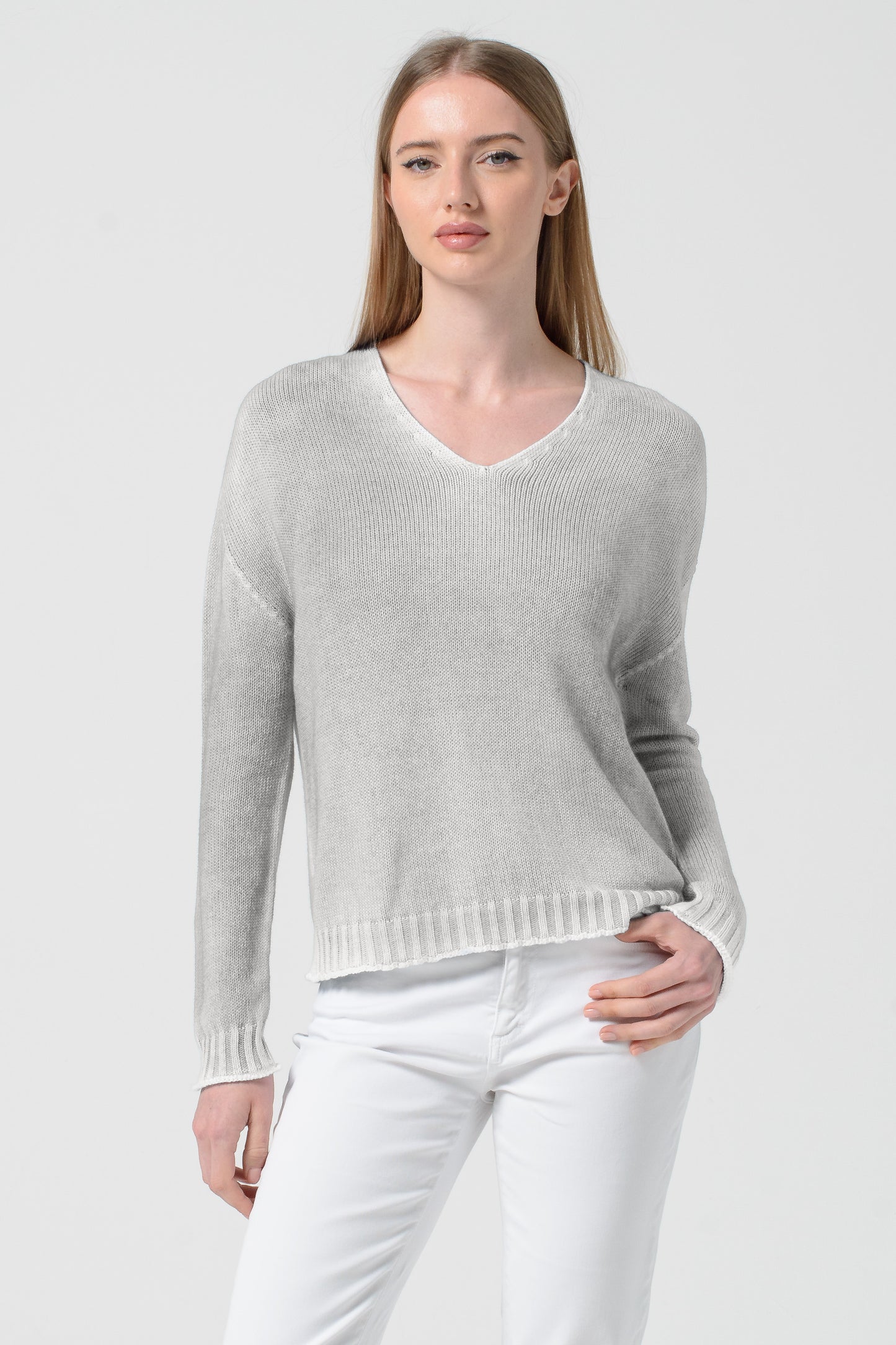 women's spring knit grey sweater 