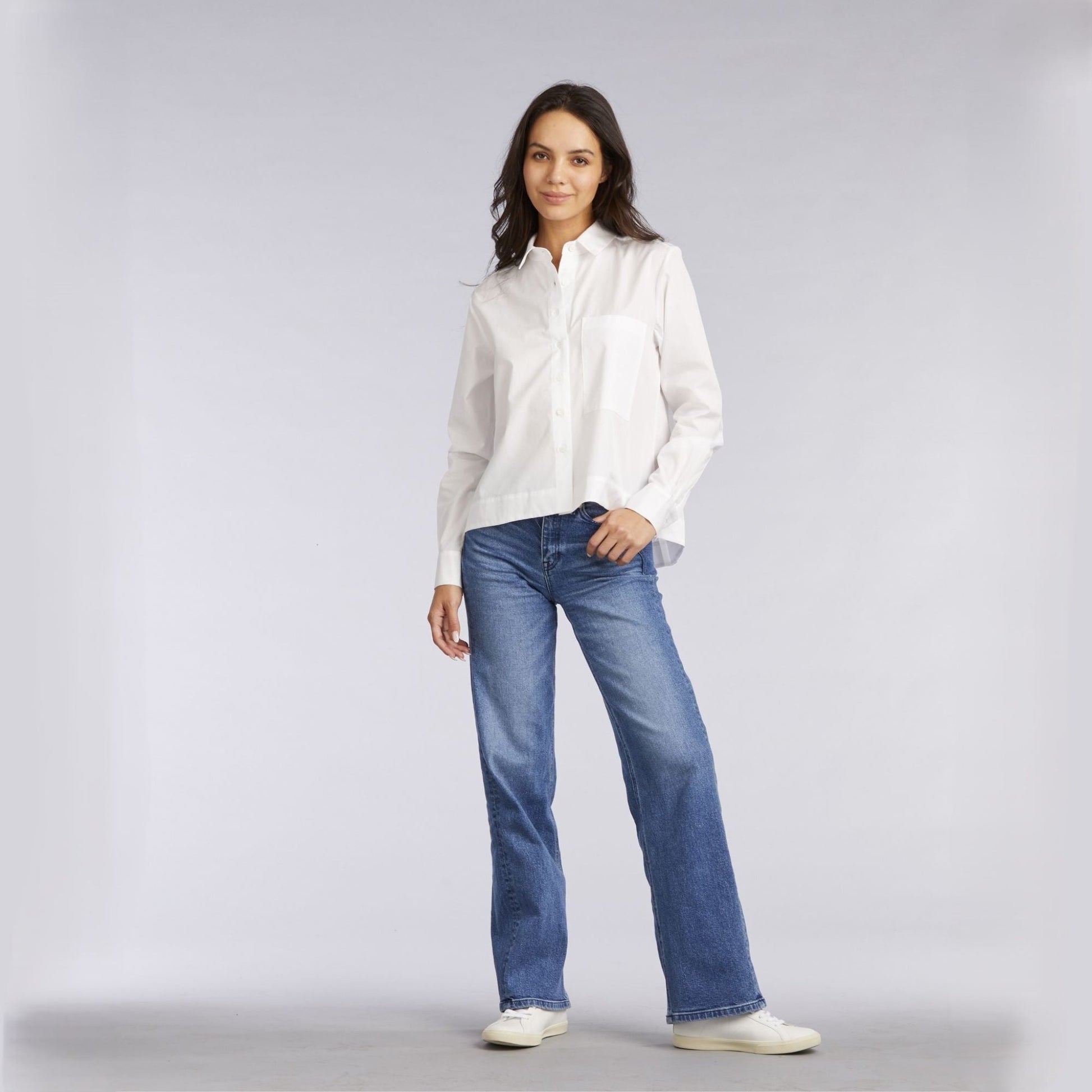 mona thalheimer white button down shirt