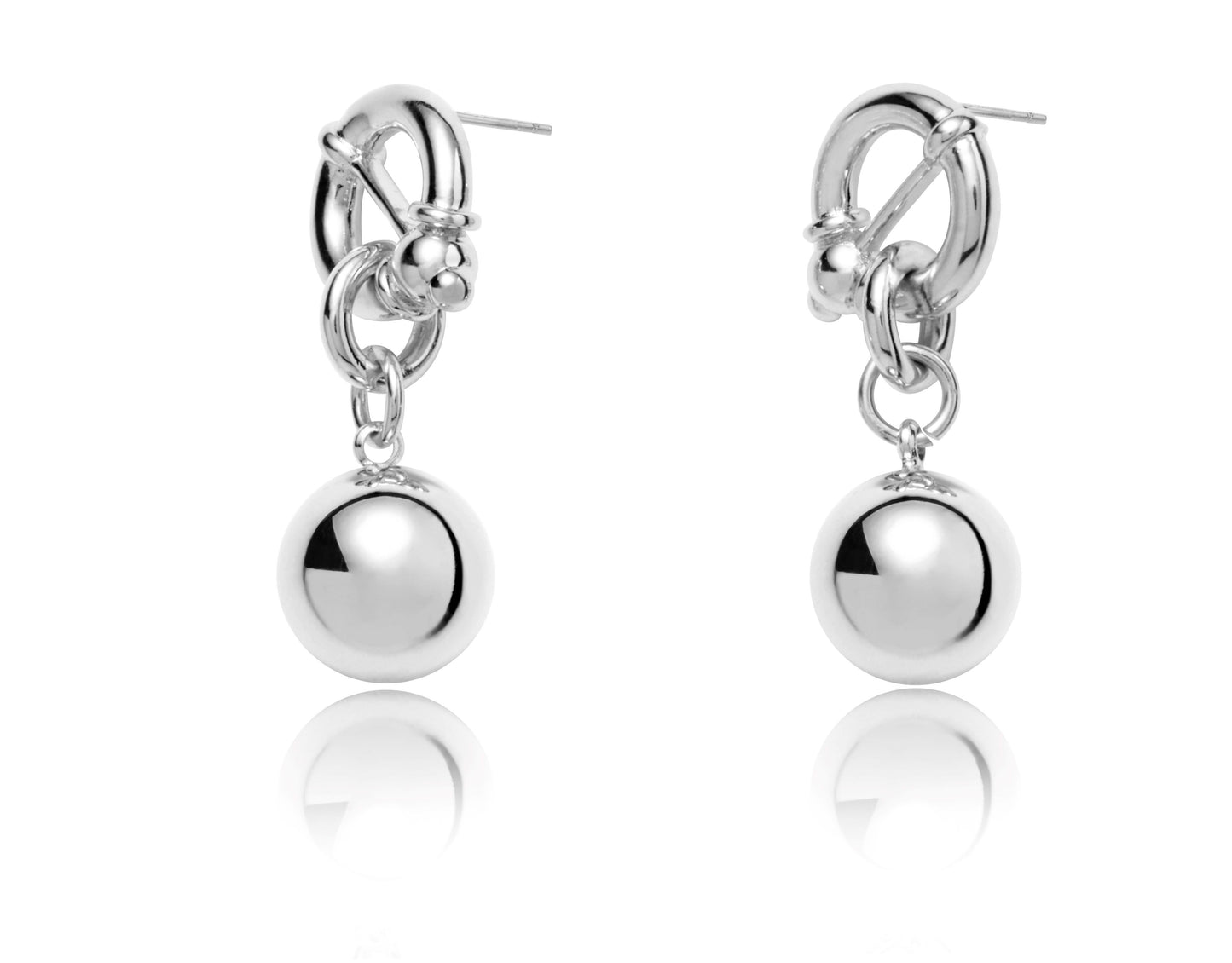 Como Silver Ball Drop Earrings