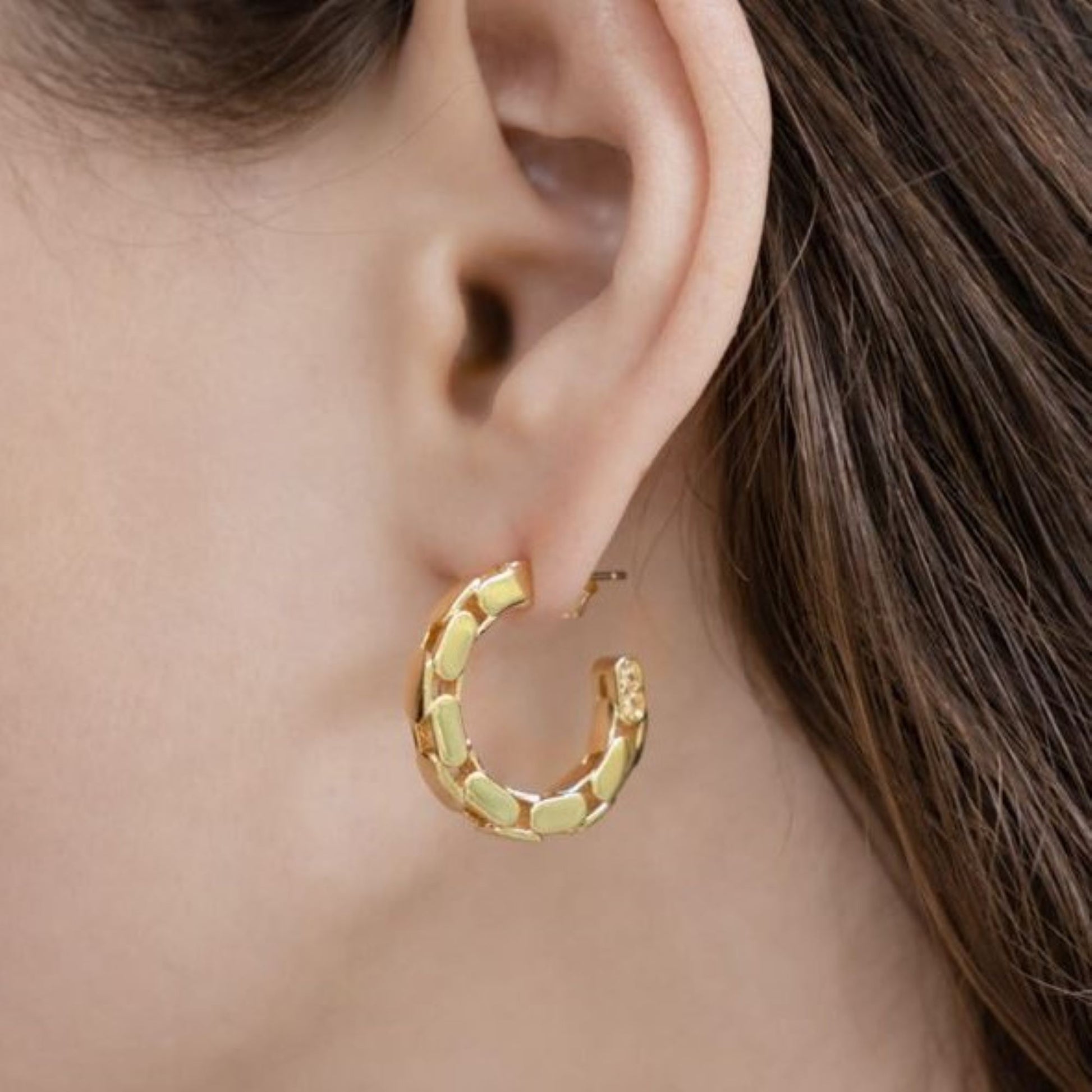 statement gold hoop earrings