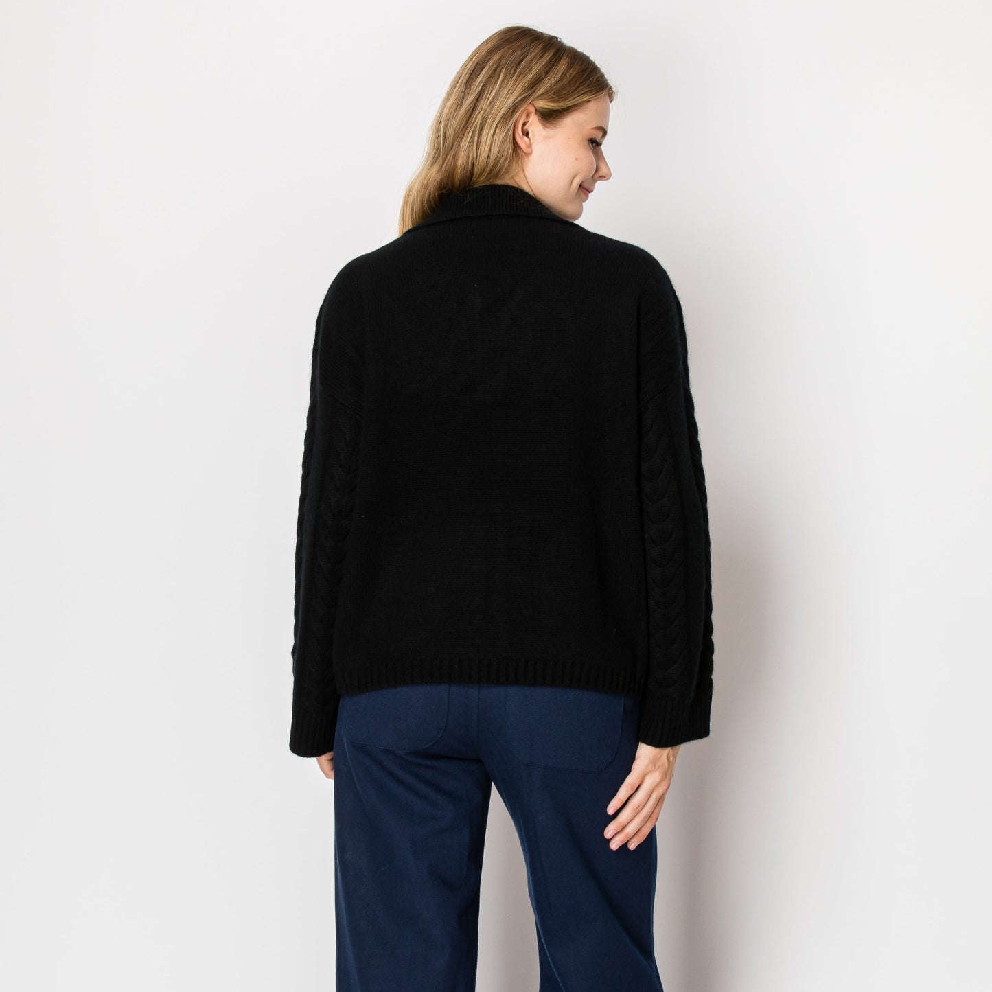 black cashmere sweater women's