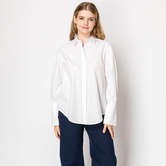 women's white button down shirt