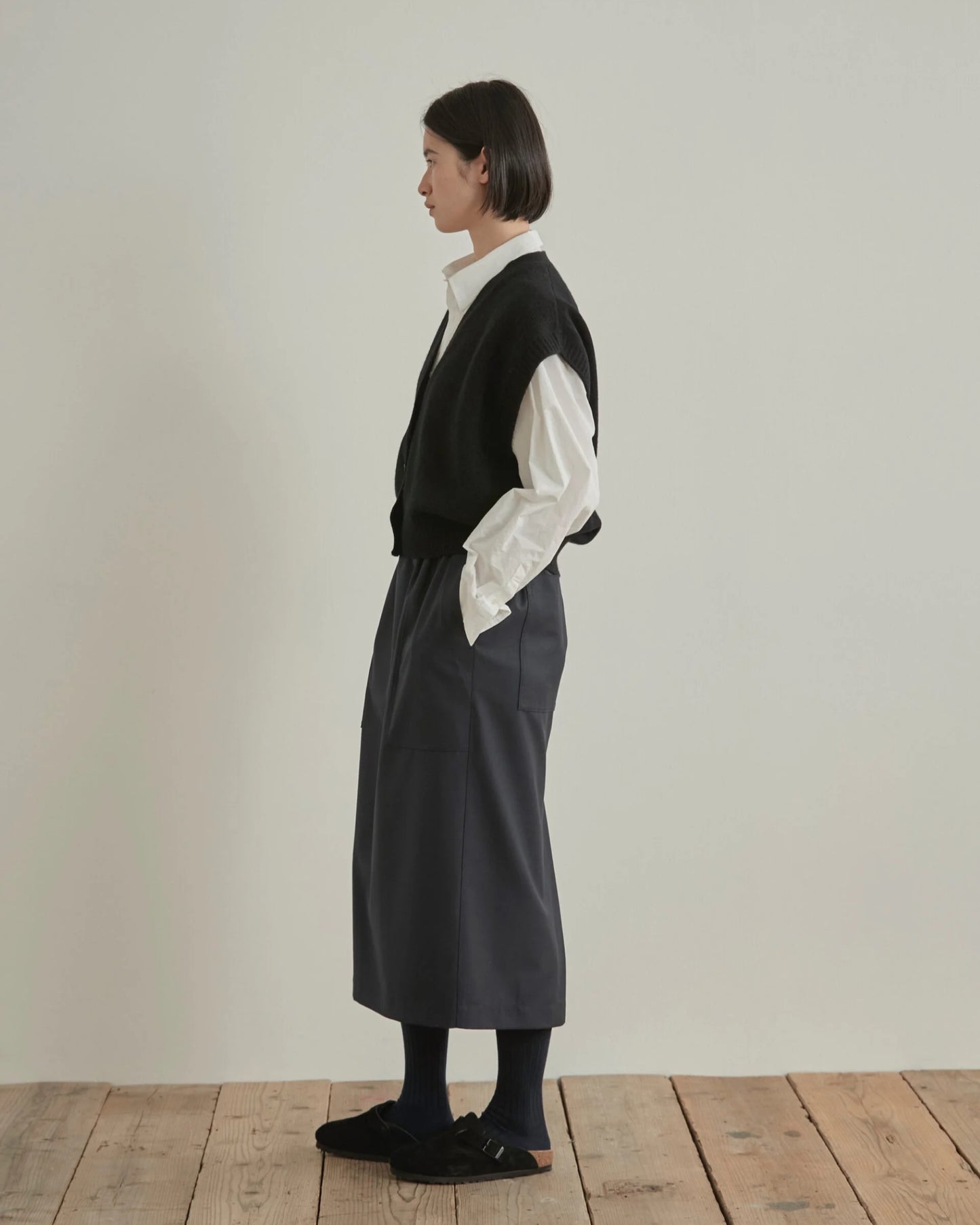 minimal fashion wool vest 