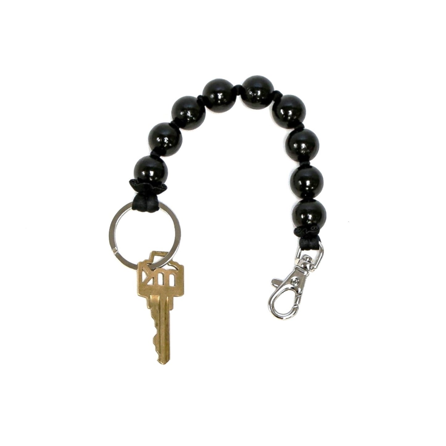 black wood bead key and phone chain accessory