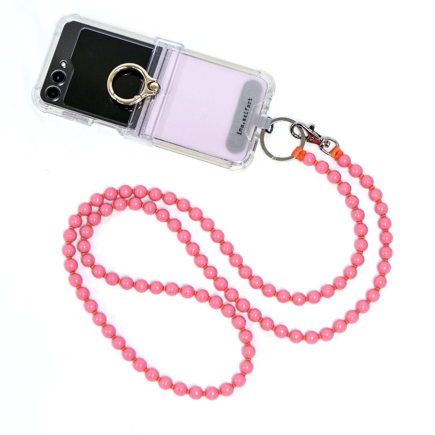 ina.seifat wood bead accessory for phone and keys