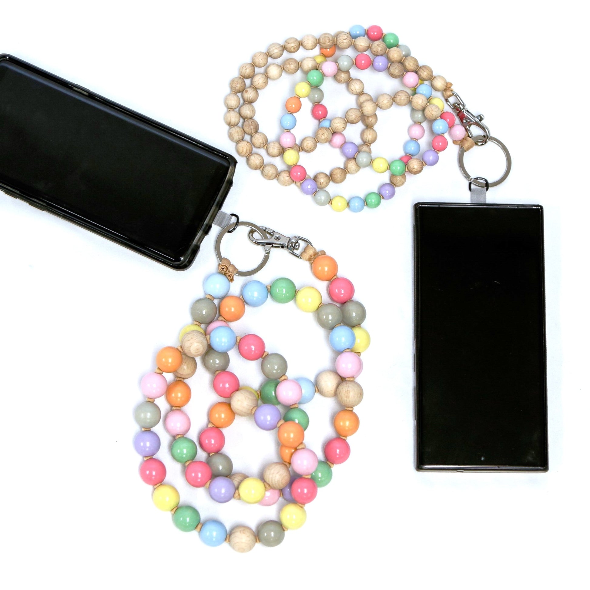 non toxic wood bead pastel colors phone accessory 