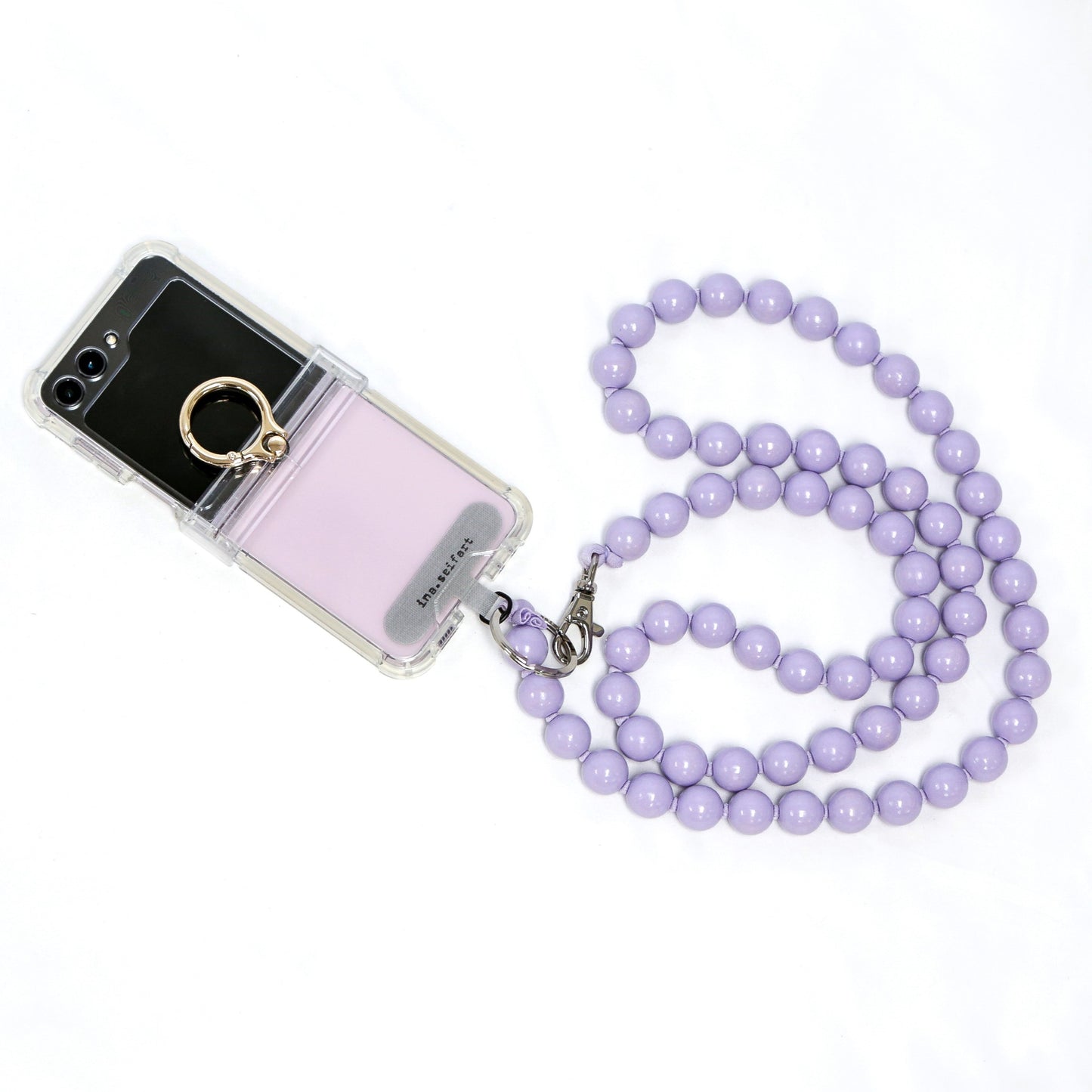 lilac phone chain wood bead non toxic essential accessory 