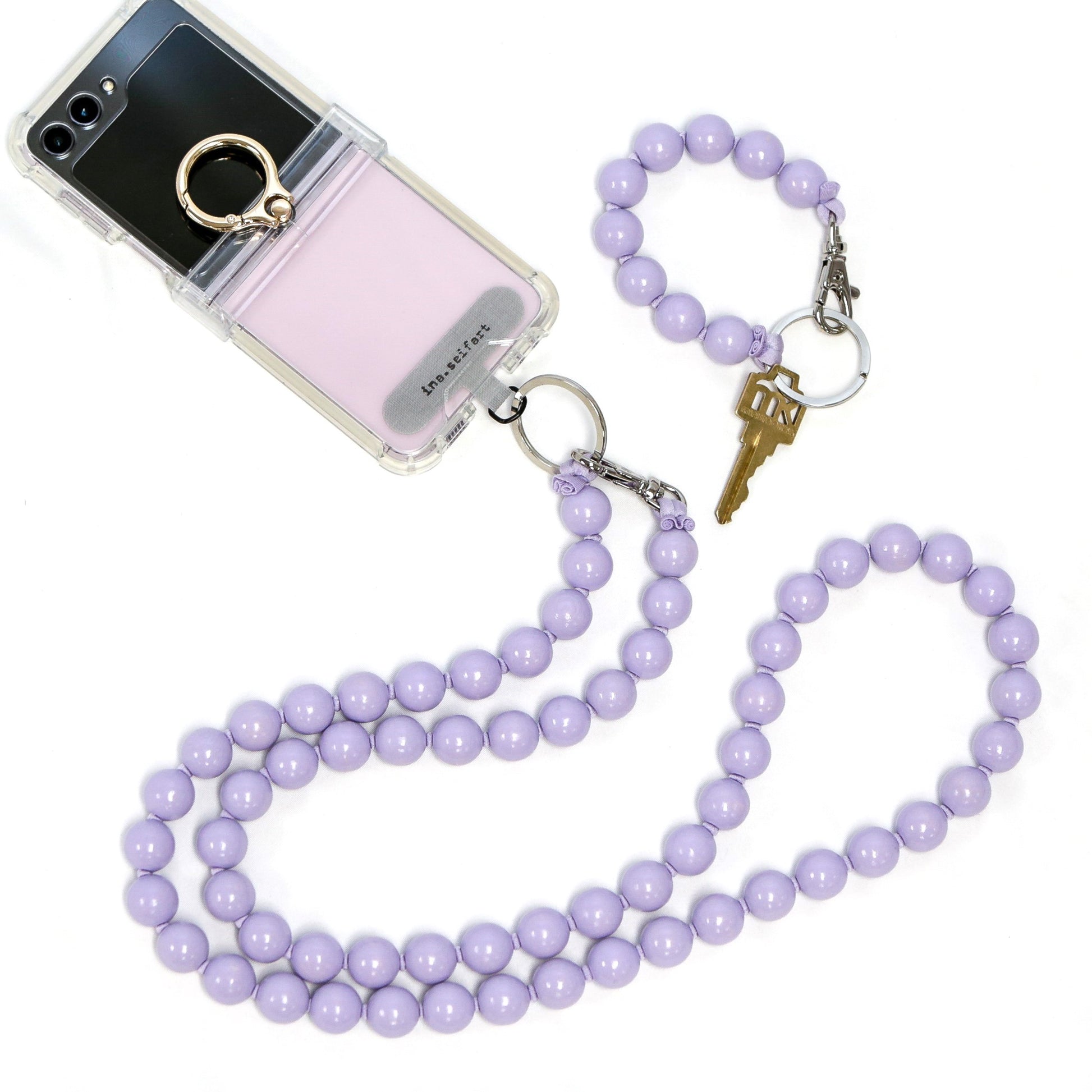 lilac wood bead key and phone accessory essential ina seifart 