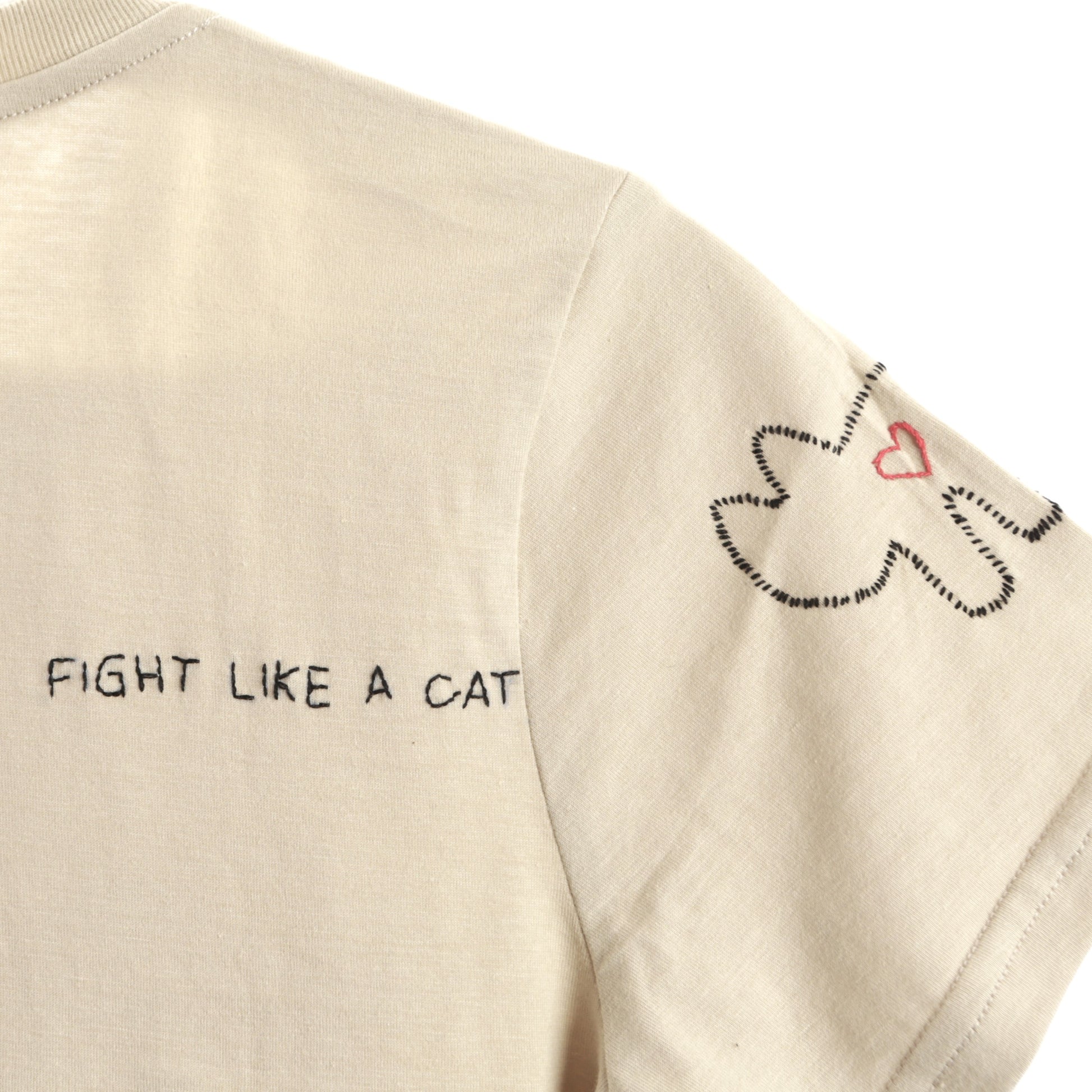 cats with a heart fight like a cat short sleeve neutral