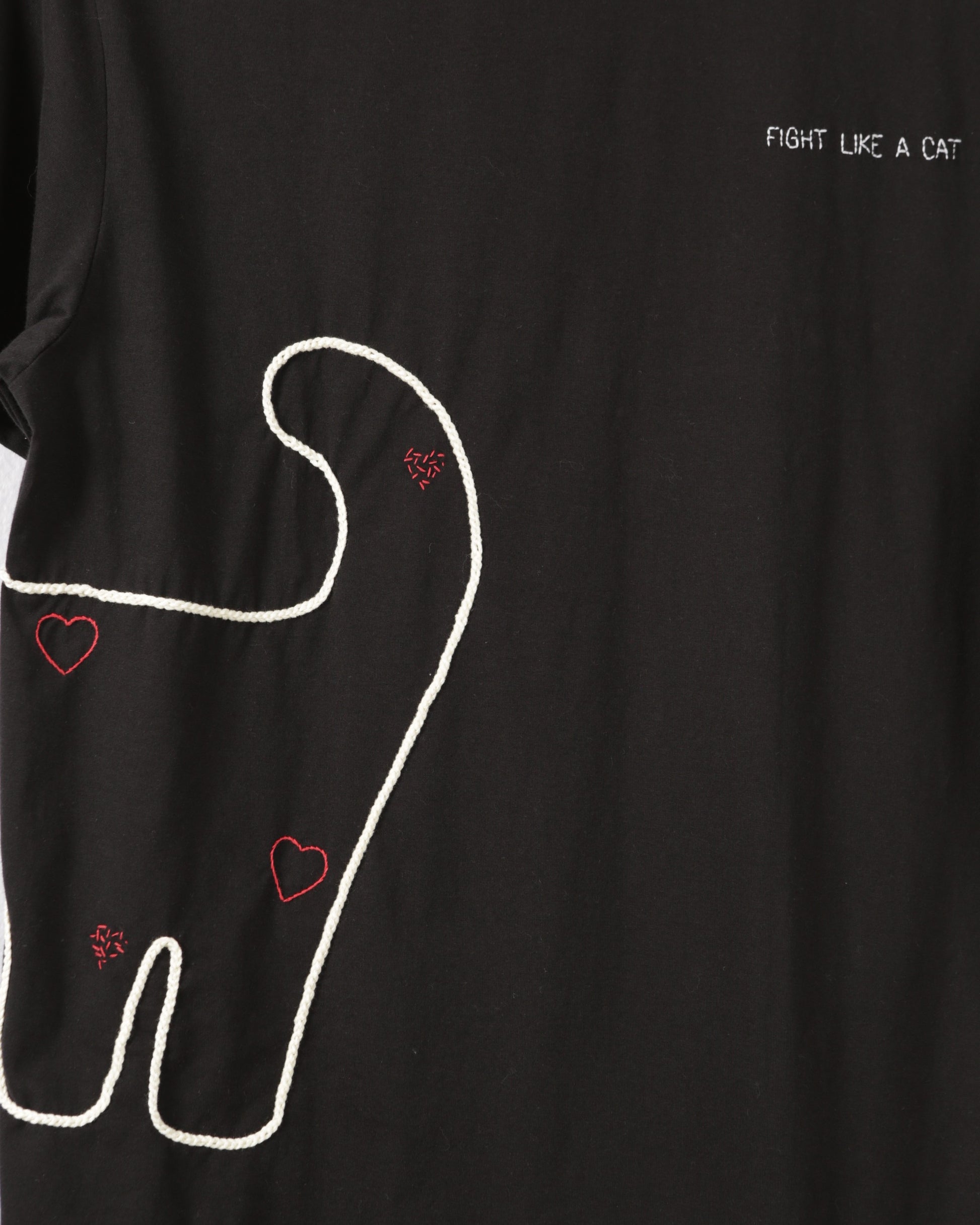 black cat t-shirt cats with heart 