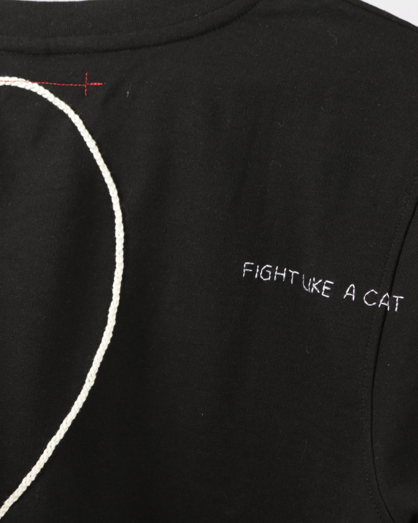 embroidery cat with a heart long sleeve t-shirt