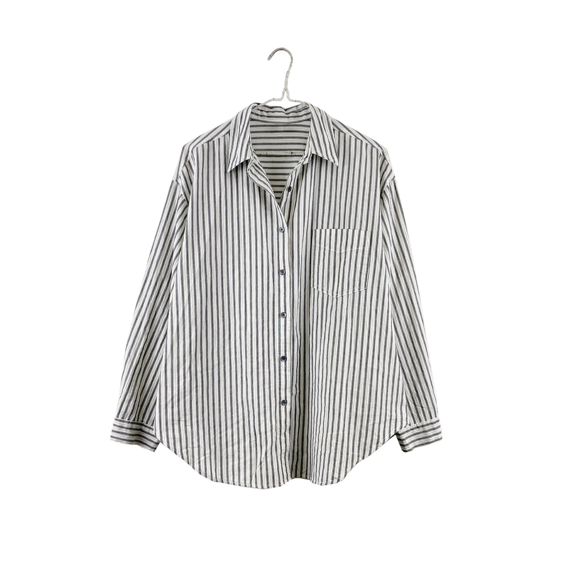 bliss boutiques cotton stripe button down shirt