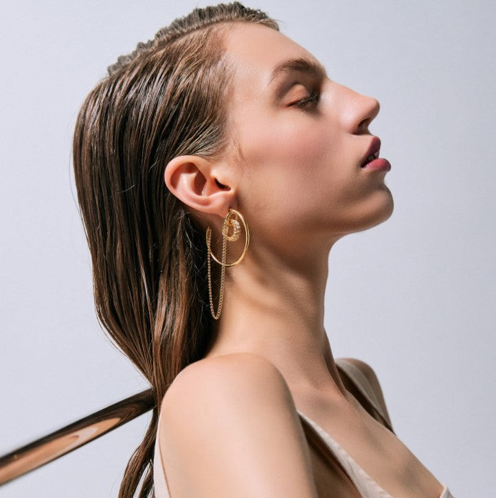 statement gold large hoop earrings