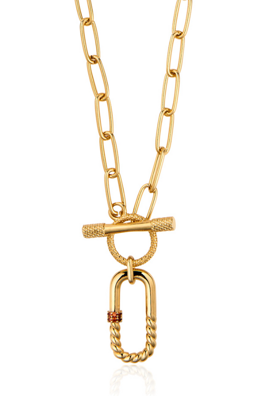 gold chain necklace with charm