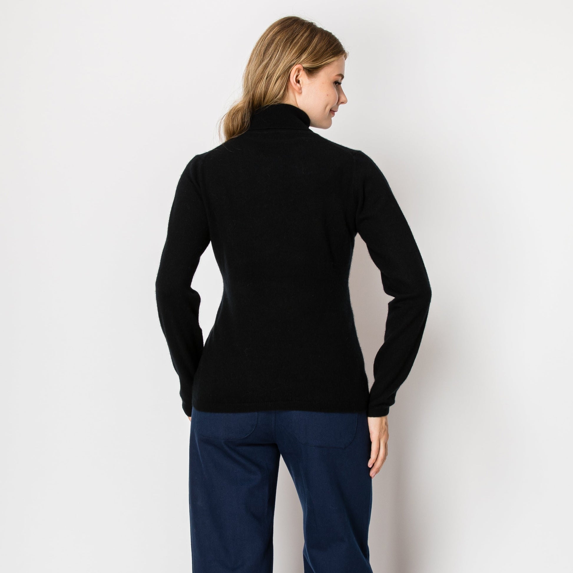 black fall turtleneck sweater