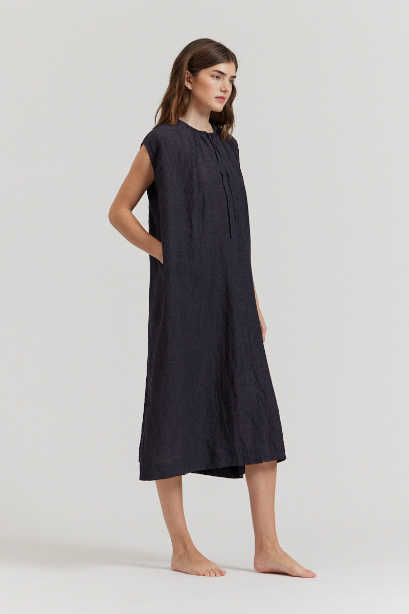 linen relaxed long dress for spring and summer