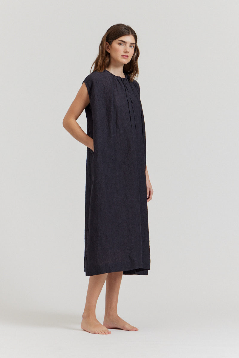 fashion over 40 midi linen dress relaxed fit 