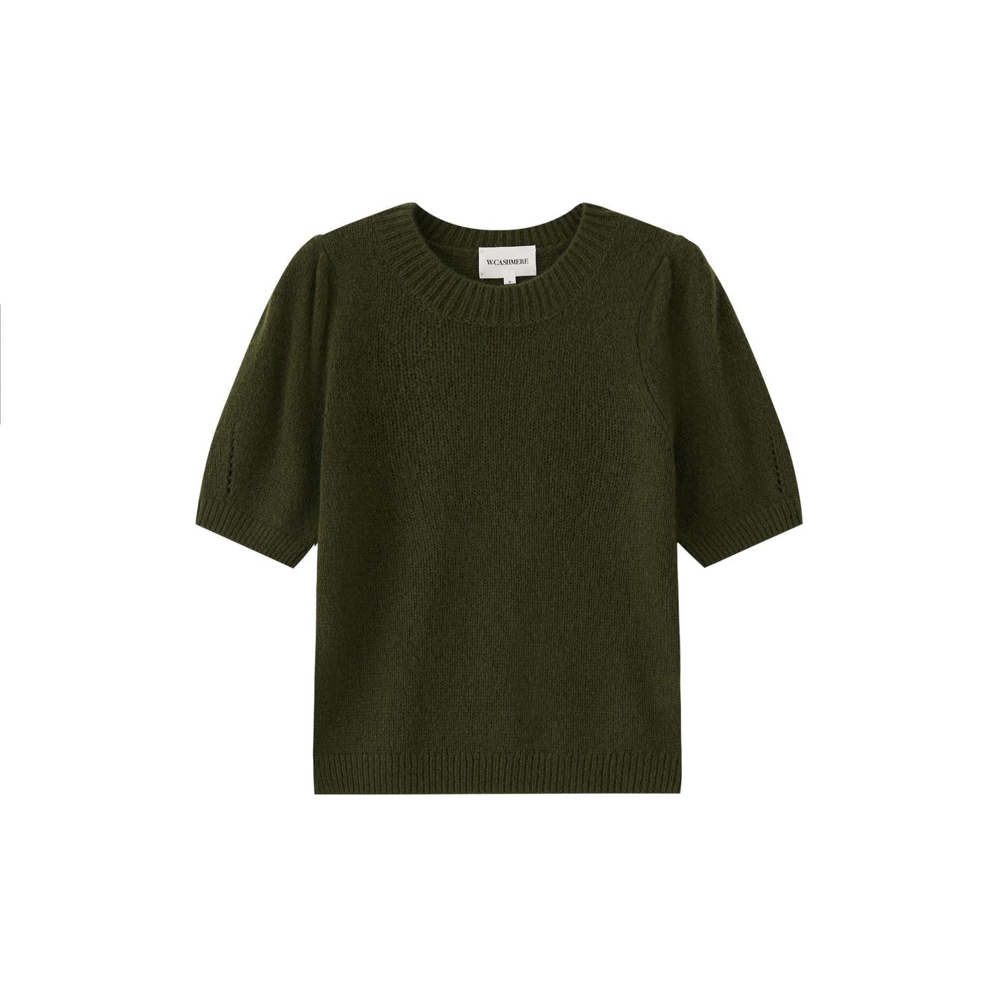 Aria Short Sleeve Cashmere Sweater In Bay Leaf